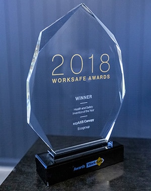 Ecoanopy 荣获 Work Safe Victoria 2018 年 Workfase 发明奖。