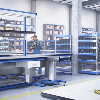 RAU 有限公司： 电动调整工业工作站的高度