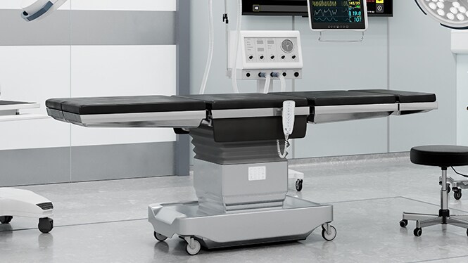 Table d’opération hospitalière équipée de vérins linéaires LINAK