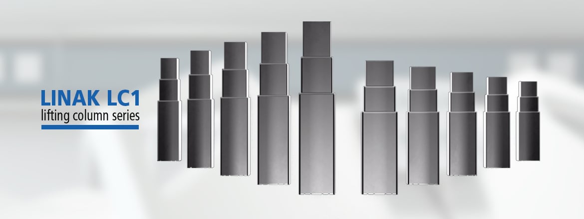 LINAK（力纳克）升降柱展现了一系列用于不同应用的  LC1 升降柱。