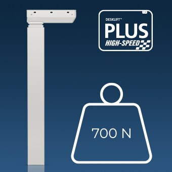 高速升降柱 700 N 负载力和 1200 N 自锁功能，高速升降柱 700 N 负载和 1200 N 自锁功能