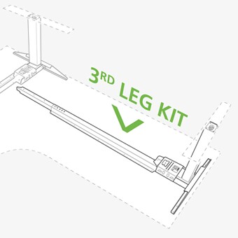 配有 Kick & Click 系统的三脚办公桌采用新型设计方案