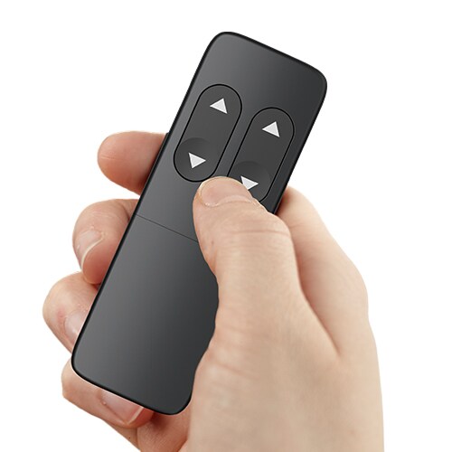 手持式 BP12 电视遥控器 ，设有两个参考物，高度调节简便