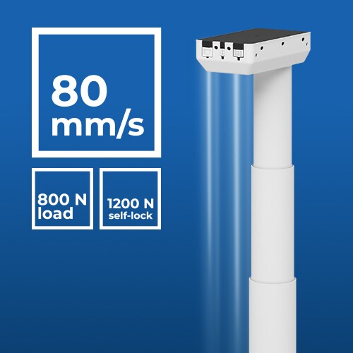 DL11 EXPERIENCE 升降柱以 80 mm/s 的标准速度运行