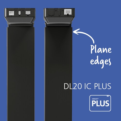 LINAK DL20 IC 电动升降柱采用平边和隐蔽滑垫。 