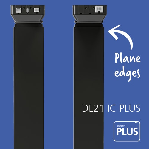 LINAK DL21 IC PLUS 电动升降柱设计简洁:边缘平整,带有隐蔽滑垫。