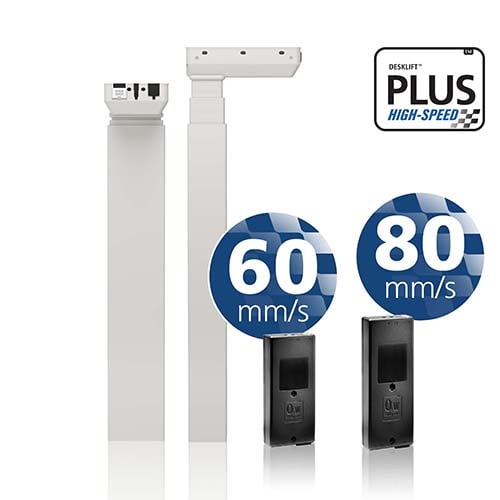 LINAK DL PLUS 高速升降柱和控制盒 – 提供的速度达到 60 mm/sec 或 80 mm/sec 