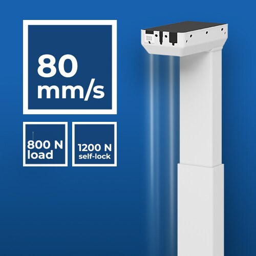 DL5 EXPERIENCE 升降柱以 80 mm/s 的标准速度运行