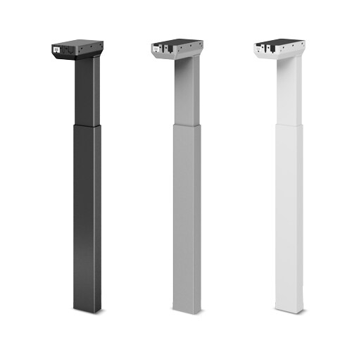 两段式 DL5 升降柱有黑色、灰色和白色三种颜色。