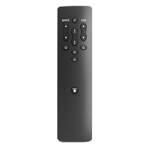 优雅的 HC52 手控器采用黑色哑光饰面，最多可控制 2 个通道。正面朝前。