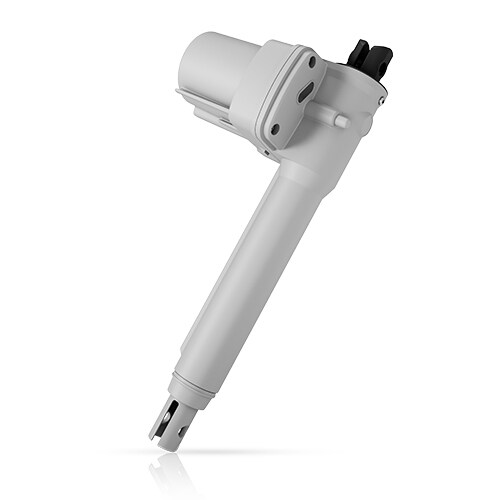 紧凑的电动推杆 LA24 呈深灰色，带有 BID 270mm