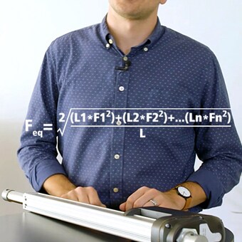 LINAK® 工业推杆和估算 B10 寿命的等效负载计算公式。