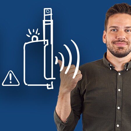 三角警告标志旁发出信号的电动推杆，指示有关推杆出错的通信