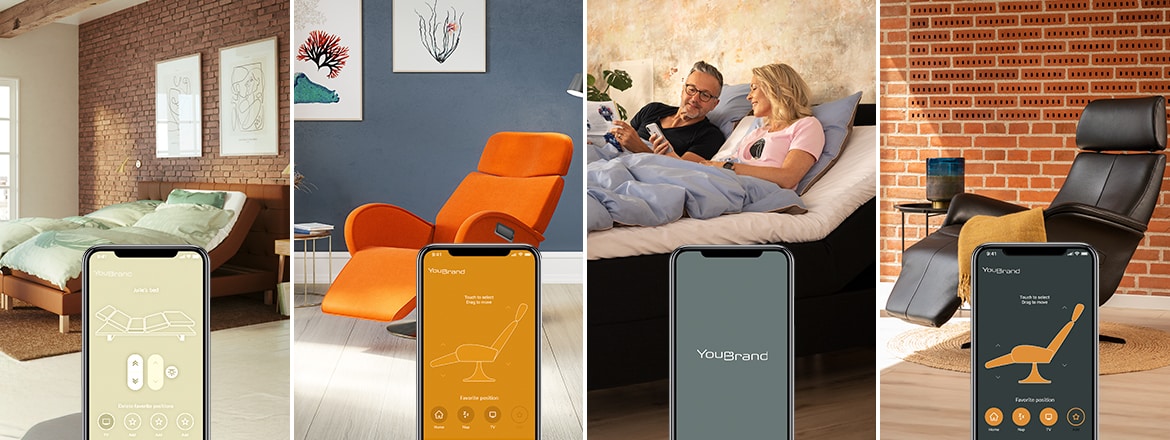 用于斜躺椅和可调节床的定制 LINAK 应用程序