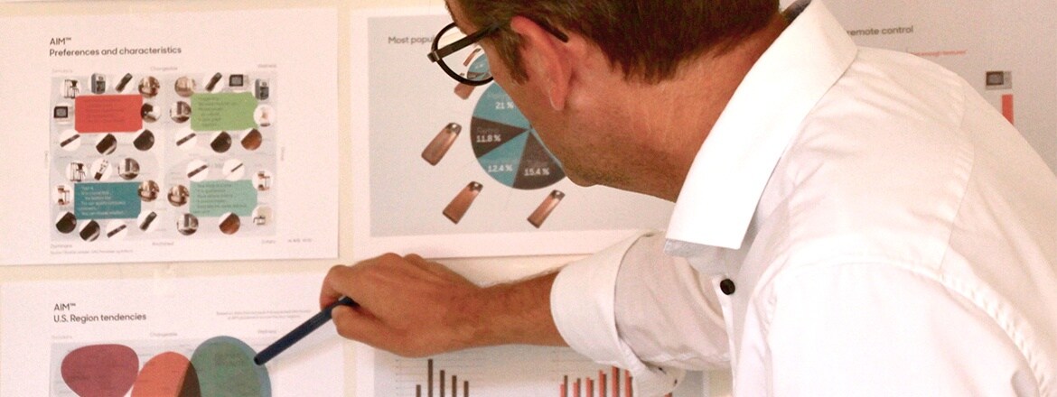 来自 Artlinco® 的Søren Xerxes Frahm 指向很多模型当中的其中一个，这些模型用来分析调查所获资料。 