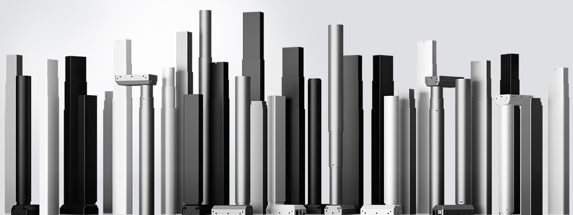 电动可调升降桌用升降柱的轮廓