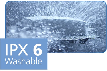 IPX6 Washable DURA™（IPX6 耐清洗消毒） 标志
