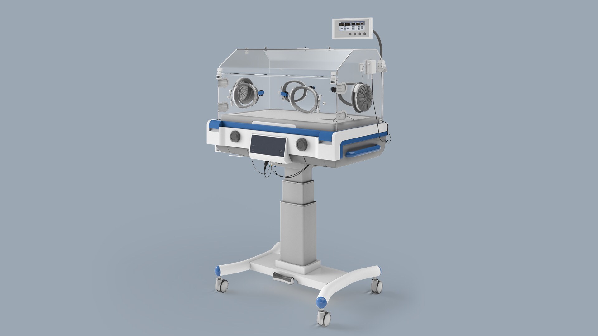 配有 LINAK 产品、推杆驱动的保育箱