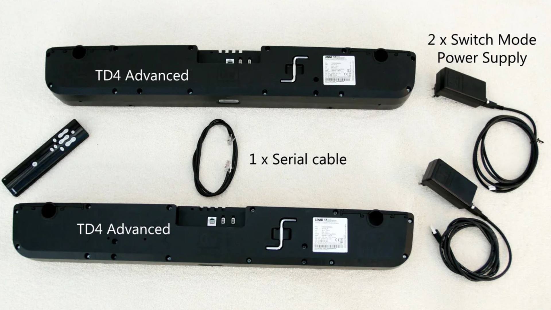 用 LINAK® 手控器将 2 个推杆 TD4 设成同步运动 