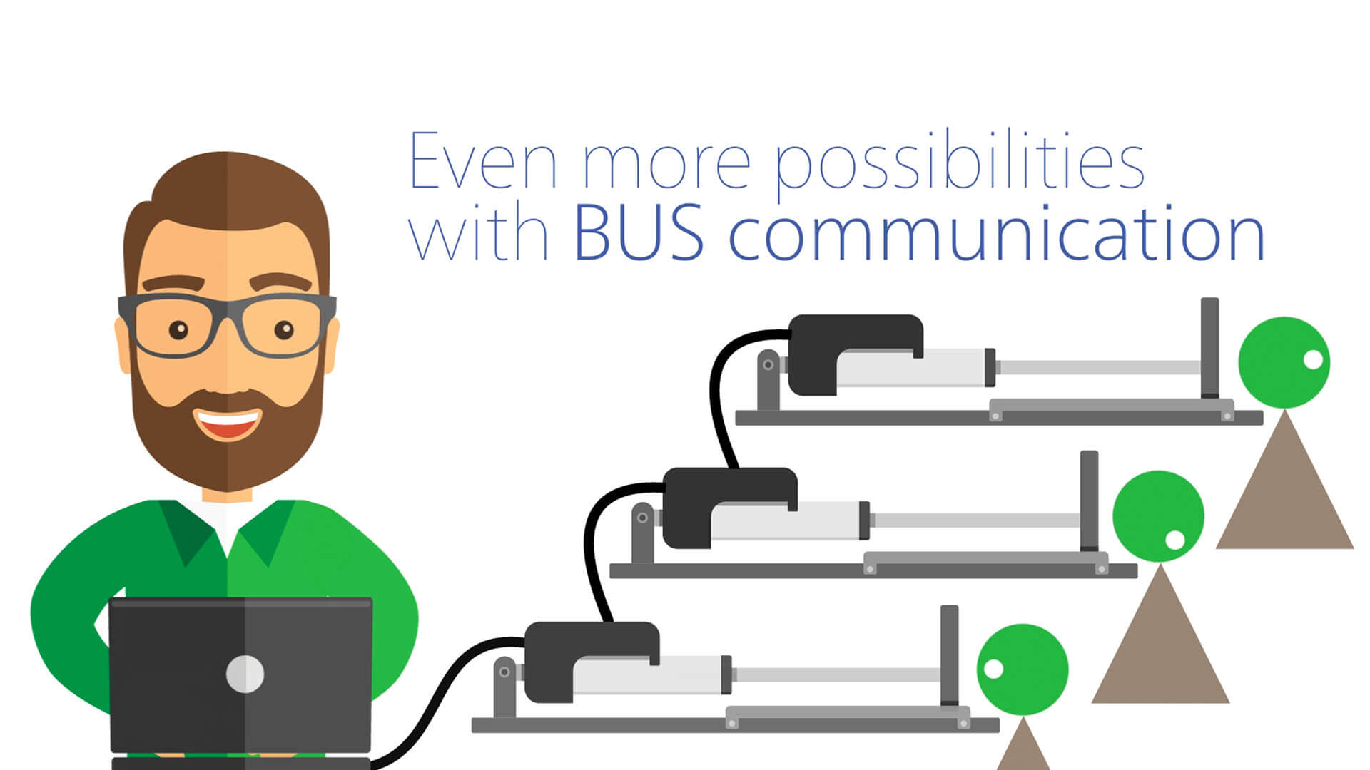 使用 IC 和 BUS （总线）通讯，您可用您的方式监控推杆。